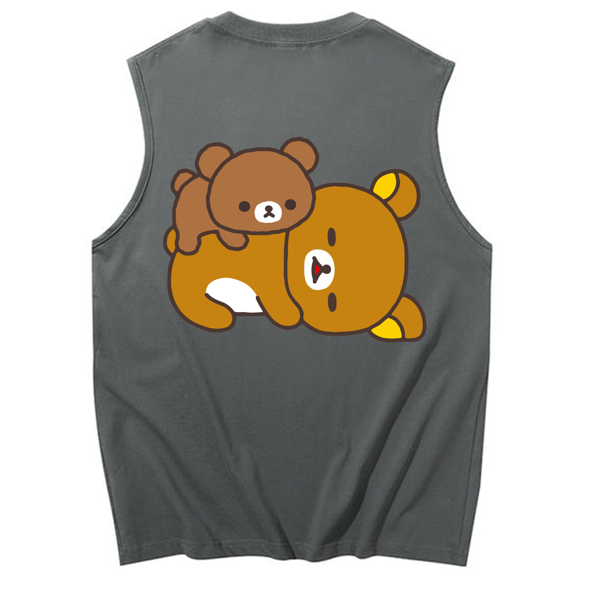 （画像用） リラックマ リラックマ キイロイトリ Rilakkuma Korilakkuma Kiiroitori コットン100％タンクトップ（背面プリント）